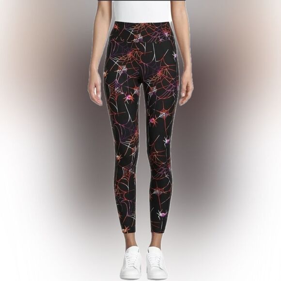 No Boundaries Spiderweb Ankle-Length Halloween Leggings L (11-13) Juniors NOBO - Picture 1 of 1